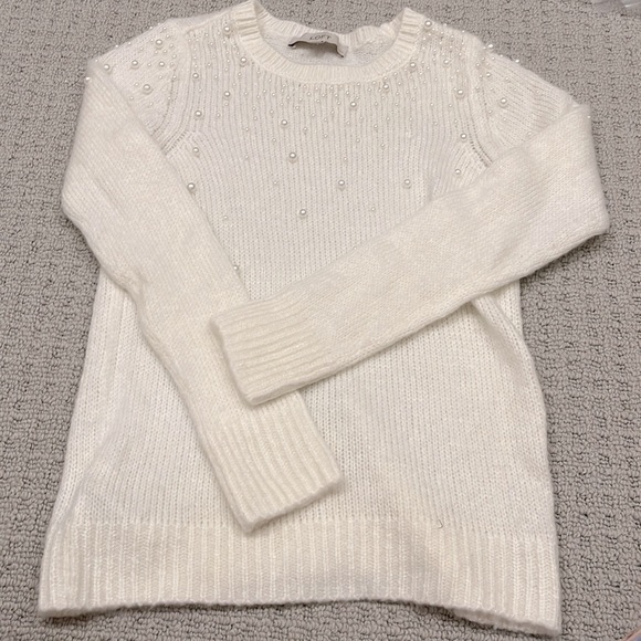 LOFT Sweaters - Loft white pearl sweater